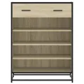 Armoire à chaussures chêne sonoma bois d'ingénierie et métal