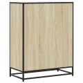 Armoire à chaussures chêne sonoma bois d'ingénierie et métal