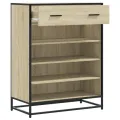 Armoire à chaussures chêne sonoma bois d'ingénierie et métal