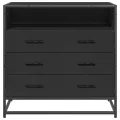 Commode noir 70x41x70 cm bois d'ingénierie