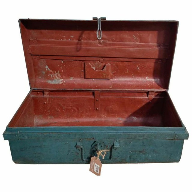 Valise décorative Alexandra House Living Bleu Fer Style artisanal 33