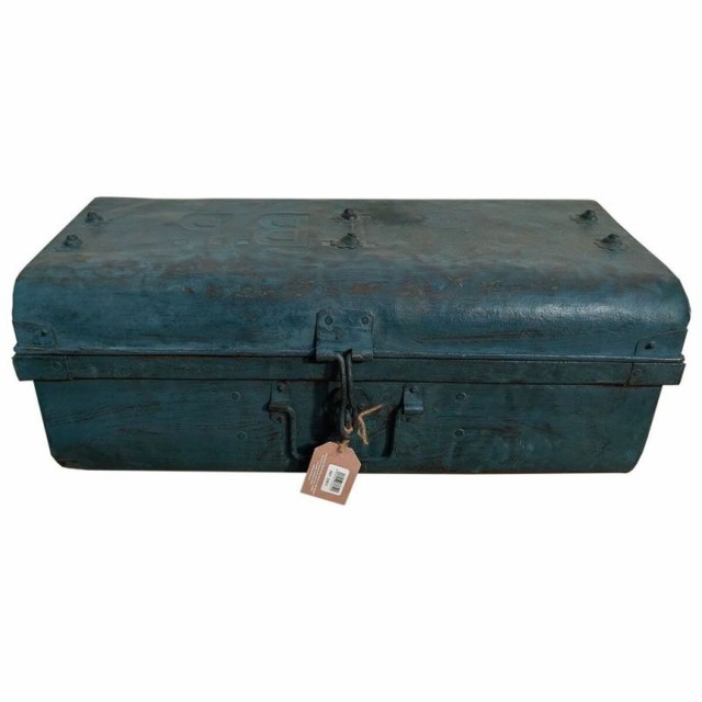 Decorative suitcase Alexandra House Living Blue Iron Traditional style