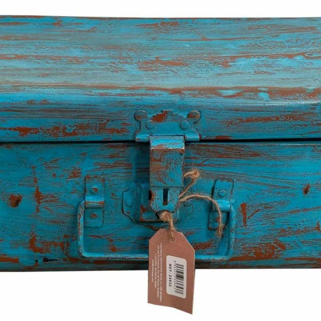 Decorative suitcase Alexandra House Living Blue Iron Traditional style