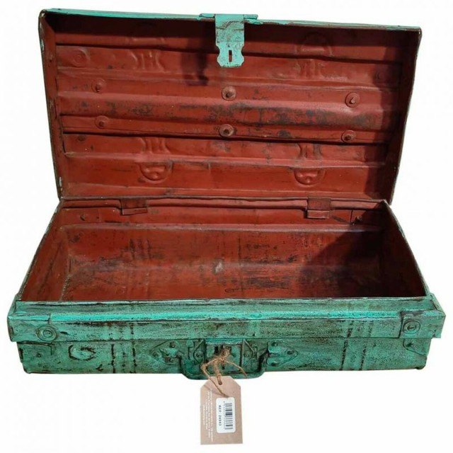 Valise décorative Alexandra House Living Vert Fer Style artisanal 30