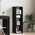 Bibliothèque noir 34x31x112 cm bois d'ingénierie
