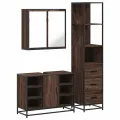 Ensemble de meubles de salle de bain 3 pcs Chêne marron