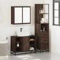 Ensemble de meubles de salle de bain 3 pcs Chêne marron