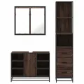Ensemble de meubles de salle de bain 3 pcs Chêne marron