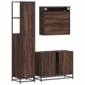 Ensemble de meubles de salle de bain 3 pcs Chêne marron