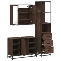 Ensemble de meubles de salle de bain 3 pcs Chêne marron
