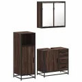 Ensemble de meubles de salle de bain 3 pcs Chêne marron
