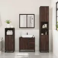 Ensemble de meubles de salle de bain 3 pcs Chêne marron