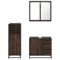 Ensemble de meubles de salle de bain 3 pcs Chêne marron