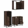Ensemble de meubles de salle de bain 3 pcs Chêne marron