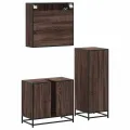 Ensemble de meubles de salle de bain 3 pcs Chêne marron