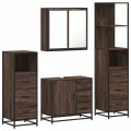 Ensemble de meubles de salle de bain 4 pcs chêne marron