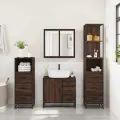Ensemble de meubles de salle de bain 4 pcs chêne marron