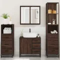 Ensemble de meubles de salle de bain 4 pcs chêne marron