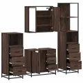 Ensemble de meubles de salle de bain 4 pcs chêne marron