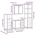 Ensemble de meubles de salle de bain 4 pcs chêne marron