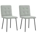 Chaises à manger lot de 2 Gris clair Velours