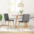 Chaises à manger lot de 2 gris foncé tissu