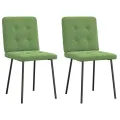 Chaises à manger lot de 2 Vert clair Velours
