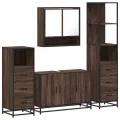 Ensemble de meubles de salle de bain 4 pcs chêne marron
