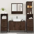 Ensemble de meubles de salle de bain 4 pcs chêne marron