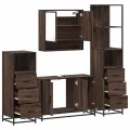 Ensemble de meubles de salle de bain 4 pcs chêne marron