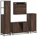 Ensemble de meubles de salle de bain 4 pcs chêne marron