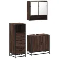 Ensemble de meubles de salle de bain 3 pcs Chêne marron