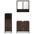 Ensemble de meubles de salle de bain 3 pcs Chêne marron