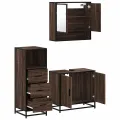 Ensemble de meubles de salle de bain 3 pcs Chêne marron