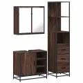 Ensemble de meubles de salle de bain 3 pcs Chêne marron