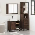 Ensemble de meubles de salle de bain 3 pcs Chêne marron