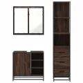 Ensemble de meubles de salle de bain 3 pcs Chêne marron