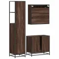 Ensemble de meubles de salle de bain 3 pcs Chêne marron