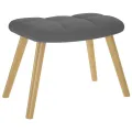 Chaise de relaxation avec repose-pied Gris foncé Tissu