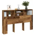 Armoire de tête de lit vieux bois 160x19x103,5 cm