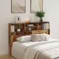 Armoire de tête de lit vieux bois 160x19x103,5 cm