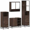 Ensemble de meubles de salle de bain 4 pcs chêne marron