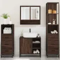 Ensemble de meubles de salle de bain 4 pcs chêne marron