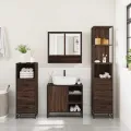 Ensemble de meubles de salle de bain 4 pcs chêne marron