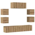 Ensemble de meuble TV mural 7 pcs chêne artisanal