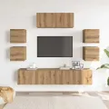 Ensemble de meuble TV mural 7 pcs chêne artisanal