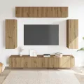Ensemble de meuble TV mural 6 pcs chêne artisanal
