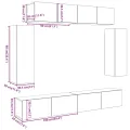 Ensemble de meuble TV mural 6 pcs chêne artisanal