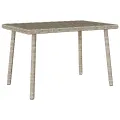  Table basse de jardin rectangulaire gris clair résine tressée