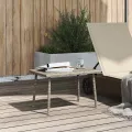  Table basse de jardin rectangulaire gris clair résine tressée